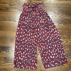 Free People Intimately Wake Up Cheetah Print Wide Leg Pant XS